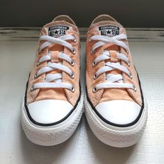 Peach Converse. Reposting, Never Worn After Purchasing From Original Posher. Casual Peach Sneakers For Spring, Casual Peach Round Toe Sneakers, Orange Converse Sneakers For Spring, Spring Orange Converse Sneakers, Peach Converse, Orange Converse High-top Sneakers With Vulcanized Sole, Orange Converse Lyst, Orange Converse High-top Sneakers With Rubber Sole, Womens Converse