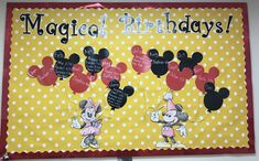 a birthday card with mickey and minnie mouse balloons