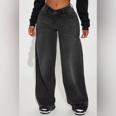 It’s From Fashion-Nova. It’s Size 15 And It’s Black Wash. Oversized Black Casual Jeans, Casual Oversized Black Jeans, Casual Black Oversized Jeans, Trendy Oversized Black Jeans, Oversized Wide Leg Black Jeans, Chic Black Jeans For Streetwear, Oversized Black Grunge Jeans, Oversized Washed Black Trendy Bottoms, Trendy Oversized Washed Black Bottoms