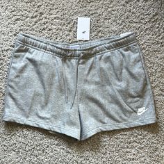 Grey Nike Shorts-Sweatshirt Material. Size Xxl Nwt Combo1 Nike Cotton Sweats For Spring, Nike Casual Sweats For Leisure, Nike Casual Sweats For Loungewear, Comfortable Nike Leisure Sweats, Casual Fleece Shorts For Loungewear, Nike Cotton Sweats For Loungewear, Nike Casual Sweats For Sports, Nike Casual Sports Sweats, Casual Fleece Sports Shorts