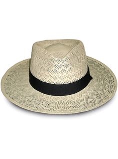 Brand: Gamboa PremiumColor: Natural Material: Toquilla Straw Brim: 7 - 7.5 cm. (2.76"- 2.96")Grade: 17 - 18 (Fine Fine)learn more Sweatband: Cotton Twill, 3 cm. (1.18") Crown: 10.37 - 10.87 cm. (4.1" - 4.3") Ribbon: Linen Description: A luxurious hat, handmade in Montecristi, the worldwide famous Panama Hat town in Ecuador. This Panama Fretwork Plantation (Ausin) hat for men is a top quality, classic and elegant hat. Each hat is individually blocked and trimmed to meet the highest quality standa Cuban Hat, Poncho Mexican, Panama Hat Men, Poncho Pullover, Alpaca Scarf, Elegant Hats, Cowboy Style, Quality Hats, Poncho Cape