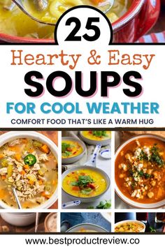 Easy Soups Easy Soups For Dinner, Autumn Soups And Stews, Fall Soups Recipes, Soups For Cold Weather, Hearty Fall Soups, Soups For Dinner, Easy Healthy Soup Recipes, Autumn Soup Recipes