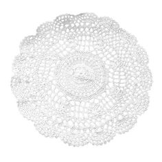 a white doily on a white background