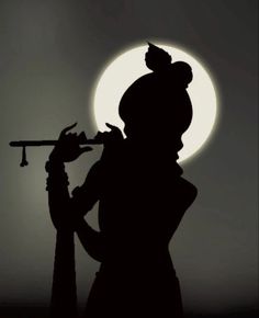 the silhouette of a woman holding a telescope in front of a full moon with her hands