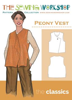 the sewing workshop peony vest pattern is shown