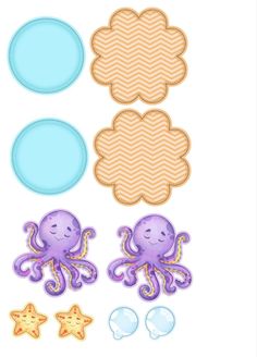 the cut outs are ready to be used for this crafting project, including an octopus and