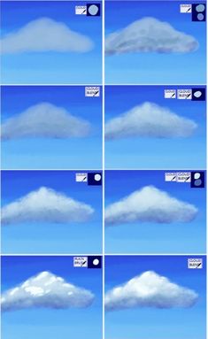 how to paint clouds step by step in saii