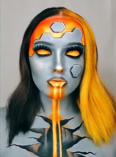 Body Painting Festival, Halloween Makeup Clown, Face Art Makeup, Airbrush Nails, Halloween Makeup Tutorial, Fx Makeup, Halloween Inspo