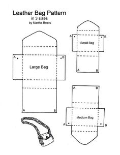 an image of a bag pattern with instructions to make it in the shape of a purse