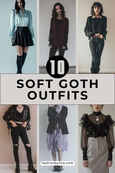 10 Soft Goth Outfit Inspirations You Will Love! – fashionbylina.com Soft Summer Dark Academia, Grown Up Goth Outfits, Alternative Layered Outfits, Corporate Goth Capsule Wardrobe, Grown Up Goth Fashion, Elder Goth Fashion, Goth Country Outfits, Dark Fashion Women, Goth Fashion Outfits