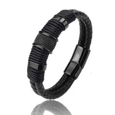 46285393002719|46285393068255|46285393133791 Modern Black Bracelets For Streetwear, Modern Double Band Leather Bracelet For Everyday, Trendy Black Leather Bracelet For Everyday, Everyday Double Band Leather Bracelet, Modern Black Everyday Wristband, Modern Black Leather Strap Wristband, Trendy Black Bracelets With Leather Strap, Modern Double Band Leather Bracelets, Trendy Black Leather Strap Bracelet