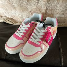 Brand New Womens Barbie Sneakers, With Tags, No Box, Peg Hook Item From Store Barbie Sneakers, Skater Shoes, Flower Power, New Color, Pink Ladies, Athletic Shoes, Women Shoes, Brand New, Tags