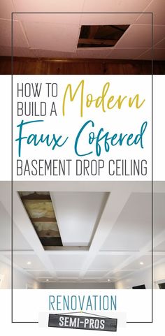 how to build a modern faux coffered basement drop ceiling