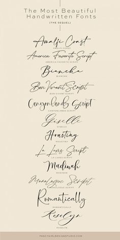 some type of calligraphy that is in different font styles and colors, including black ink