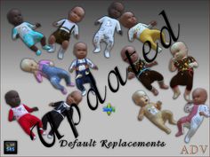 many different baby dolls are shown with the words love spelled in black and white letters