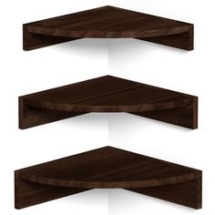 three wooden shelves on the wall