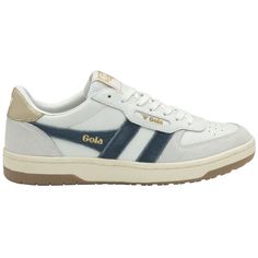 Buy Gola womens Hawk sneakers in white/ink/gold online at gola.co.uk Retro Sneakers With Cushioned Footbed, Retro Low-top Sneakers With Gum Sole, Vintage Low-top Sneakers With Speckled Midsole, Retro Low-top Custom Sneakers With Gum Sole, Vintage White Sneakers With Cushioned Footbed, Retro Round Toe Sneakers For Light Sports, Retro Sneakers With White Sole And Speckled Midsole, Retro Sneakers For Light Sports With Rubber Sole, Retro Sneakers With Rubber Sole For Light Sports