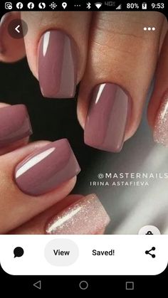 Mauve Nails, Fall Gel Nails, Cute Gel Nails, Short Acrylic Nails Designs, Chic Nails, Fancy Nails, Short Acrylic Nails