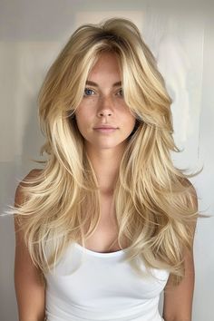 Hairdresser Hair Ideas, Face Framing Round Layers, Long Hairstyles With Volume, Long Layers Wedding Hair, Extremely Layered Hair Long, Crazy Layers For Long Hair, Long Hair Blonde Layers, Volume Hair Layers, Long Layered Haircuts Volume