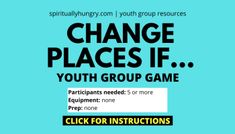 an advertisement for youth group games