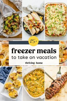 8 Freezer Meals. Meals To Take On Vacation, Make Ahead Meals For Vacation, Meals For Vacation, Plan Ahead Meals, Freeze Ahead Meals, Freezable Meals, Freezer Meal Planning