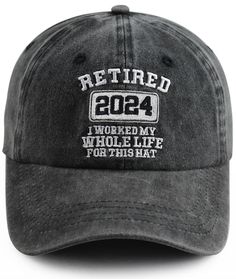 a black hat with the words retired on it