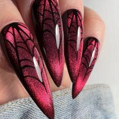 fvbhty Holiday Party Wear False Nails Red Cat Eye Halloween Tip Nails 1ml - Walmart.com Fall Nail Art, Cat Eyes, Halloween Nail Art, Stick On Nails, Autumn Nails, Fall Nail Designs, Nail Arts