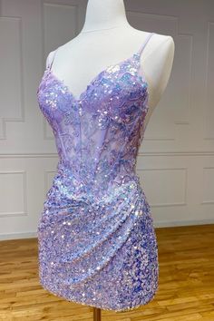 Addison Short Royal Blue Sheath One Shoulder Homecoming Dress | KissProm Pretty Prom Dresses Mini, Winter Sweet 16 Dresses, Purple Sweet Sixteen Dresses, Sweet 16 Dresses Purple, Purple Homecoming Dress Short, Purple Birthday Dress, Lilac Homecoming Dress, Purple Hoco Dress, Short Purple Dress