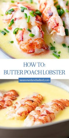 These butter poached lobster tails are the perfect fancy dinner option. They're surprisingly easy to make and impressive. Butter Poached Lobster Tails, Poached Lobster In Butter Recipe, Poached Lobster Tail Recipe, Lobster Tail Dinner, Butter Poached Shrimp, Poached Lobster Tail, Butter Poached Lobster Tail, Lobster Tail Recipe, Lobster Recipe