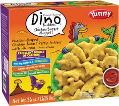 an unopened box of dino chicken nuggets