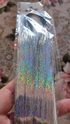 Holographic Hair Tinsel, Hair Tinsels, Tinsel Hair, Sparkly Hair, Hair Glitter, Hair Tinsel, Y2k Accessories, Curly Hair Styles Easy, Glitter Hair