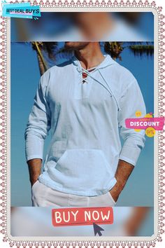 Men's Linen Shirt Shirt Summer Shirt Beach Shirt Hooded Summer Long Sleeve Black White Blue Solid Color Street Casual Clothing Apparel Hooded Cotton Top For Vacation, Cotton Hooded Top For Vacation, Hooded Beach Tops For Spring, Blue Hooded Tops For Beach, Hooded Summer Beach Tops, Blue Hooded Tops For The Beach, Blue Hooded Beach Tops, Hooded Beach Tops For Summer, Blue Hooded Top For Beach