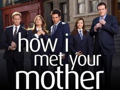 the cast of how i met your mother is standing in front of a building with their arms crossed