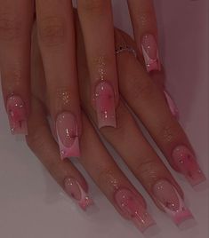 Gem Ideas For Nails, Coffin Gel X Nail Designs, Nail Ideas Tapered Square, Aura Color Nails, Spring Acrylic Nails Square Medium, Aura Nails French Tip, Valentines Day Nails Aesthetic, Aura Nails With Gems, Med Length Nails