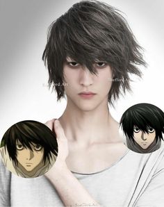 two anime avatars with black hair and one is wearing a white t - shirt