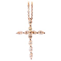 Rose Gold Chain, Marquise Diamond, Cross Jewelry, Jewelry Business, 18k Rose Gold, Cross Pendant, Gold Chain, High Definition, Cross Necklace