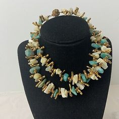 VTG Miriam Haskell Agate Shell Gold Plated Branch Spacers Necklace Signed Rare!  | eBay Miriam Haskell Necklace, Miriam Haskell Jewelry, Vintage Jewelry Antique, Antique Jewelry Necklace, Miriam Haskell, Jewelry Antique, Blue Agate, Beautiful Necklaces, Antique Jewelry