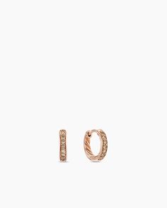 Petite Pavé Huggie Hoop Earrings in 18K Rose Gold with Cognac Diamonds, 12mm Holiday Lookbook, Amulet Charm, Fawn Colour, Cognac Diamonds, Jewelry Lookbook, Rare Gemstones, Huggie Hoop Earrings, Leather Cuffs, Rose Gold Earrings