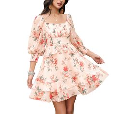 Womens Floral Ruffle Sun Dress Sundress Tiered Square Neck Long Sleeve Off Shoulder Smocked Skater Mini Dress Product Details Size: Xx-Large Color: Pink Brand: No Brand Mpn: Does Not Apply Upc: Does Not Apply Ean: Does Not Apply * Department : Womens * Date First Available : January 6, 2022 Ruffle Summer Dress, Casual Wedding Guest Dresses, Skater Mini Dress, Square Neck Long Sleeve, Elegant Mini Dress, Lotus Leaf, Mini Skater Dress, Sleeves Clothing, Lightweight Dress