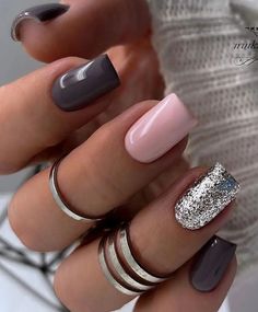 2 Color Nail Ideas, Acrylic Nails Powder, Nail Ideas Short Nails, Gel Nails Almond, Nail Ideas Short, Nails Almond Acrylic, Nail Ideas Cute, Nails Powder, Cute Nail Colors