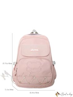 Bird in Bag - Fashionable Nylon Laptop Bag with Adjustable Strap for Women and Girls Portable Pink Nylon Bag, Casual Pink Nylon Shoulder Bag, Pink Nylon Shoulder Bag For School, Trendy Nylon Bags For Students, Trendy Nylon Bags For Back To School, Trendy Pink Nylon Backpack, Classic Backpack, Bird In Bag, Laptop Bag