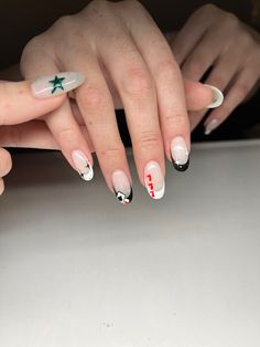 Pitbull Concert Nails, Western Concert Nails, Elvis Nails, Eight Ball Nails, Concert Nails Ideas, Vegas Nails Ideas, Race Nails, Punchy Western Nails, Punchy Nails