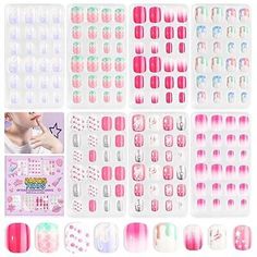 ad eBay - Find many great new & used options and get the best deals for 168Pcs 7 Pack Press on Nails for A-? Most Popular Press on Nails for Kids ? at the best online prices at eBay! Free shipping for many products! Press On Nails For Kids, Fake Nails For Kids, Glitter Gradient, Long Press On Nails, Back To School Nails, Short Acrylic, Nails For Kids, Pedicure Nail Art, Stick On Nails