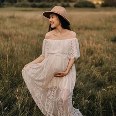 MQTIME - Bohemian Lace Maternity Maxi Dress for Gorgeous Pregnancy Photo Shoots Stunning Floor-Length Gown for Photography Dress Maternity Fits, Photography Dress, Pregnant Wedding, Pregnant Wedding Dress, Women Lace Dress, Maternity Maxi Dress, Beach Maternity, Maternity Maxi, Long Sleeve Knit Dress