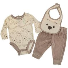 Size: 3-6 Months Color: Beige & Brown Shirt Content: 60% Cotton & 40% Polyester Pants Content: 75% Cotton & 25 Polyester Bib Content: 75% Cotton & 25 Polyester Care & Safety: Not Intended For Sleepwear Quantity: 1 Care: Turn Inside Out Machine Wash Cold With Like Colors Gentle Cycle Only Non-Chlorine Bleach When Needed Tumble Dry, Low Remove Promptly Iron On Lowest Setting As Needed Do Not Iron Decoration Wrap your bundle of joy in a stylish set like this Winnie The Pooh Layette Set! This neutra Thanksgiving Baby Outfits, Baby Clothes Newborn, Thanksgiving Baby, Layette Set, Brown Shirt, Iron Decoration, Polyester Pants, Bundle Of Joy, Month Colors