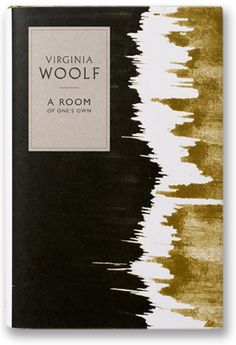 the front cover of a book with black and gold paint streaks on it, which reads virginia wool