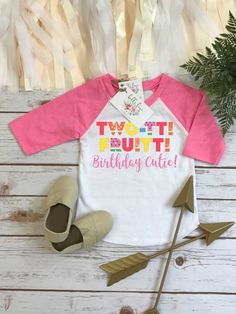 Second Birthday, Twotti Fruity theme, 2nd Birthday Shirt, Summer Birthday, 2nd Birthday, BIRTHDAY CUTIE, Fruit Party, Tutti Frutti RAGLAN Fourest Birthday, Camping Theme Birthday, Party Prep, 2nd Birthday Shirt, Personalized Birthday Shirts, Fruit Party, Niece Gifts