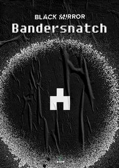 black mirror bandersmatch cover art with white text and an image of a cross in the middle