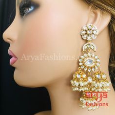 Long Bridal Pacchi Kundan Jhumka Earrings/ Indian Traditional Kundan Earrings/ Kundan Bridal Earrings/ Long Kundan Jhumka/ Indian Wedding Earrings/ Kundan Ethnic EarringsFeaturesFine Pacchi Kundan Jhumka Earrings with 22 karat gold finishSuitable for any Bridal/ Wedding occasionHandcrafted To PerfectionLight Weight EarringsEarring length- approx. 4.5 inchesEarrings come with Push Back Closure Indian Wedding Earrings, Earrings Indian Traditional, Kundan Jhumka Earrings, Kundan Jhumka, Earrings Kundan, Earrings Indian, Kundan Earrings, Jhumka Earrings, Indian Traditional