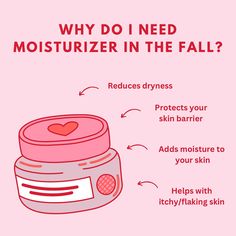 🍂✨ As the temperatures drop, your skin needs extra love! Moisturizer is essential in the fall to combat dryness and keep your skin hydrated and glowing. Let’s nourish that beautiful skin together! 🌟💧 If you’re looking for personalized skincare tips, come see me at Skin by Sandi in Beaufort, SC. I’m excited to welcome new clients! 💖 #SkinCare #FallGlow #BeaufortSC #beaufortfacials #skinbysandi #beaufortesthetican #glowandglo Have you tried our Nano Infusion Glow Facial?(Hydration 💦) Flaking Skin, Come See Me, Beaufort Sc, New Clients, Skincare Tips, Dermatology, Have You Tried, See Me, In The Fall